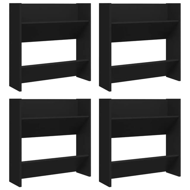 vidaXL Wand-Schuhschränke 4 Stk Schwarz 60x18x60 cm Holzwerkstoff 806719