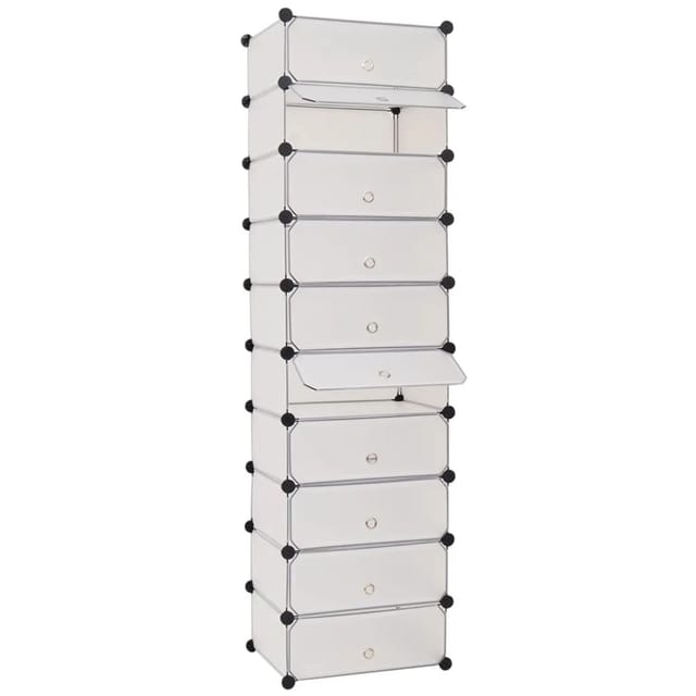 vidaXL Schuh-Organizer Zusammenklappbar mit 10 Fächern Weiß 244919
