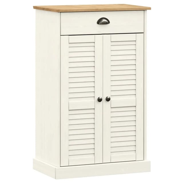vidaXL Schuhschrank VIGO Weiß 60x35x96 cm Massivholz Kiefer 353167