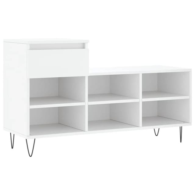vidaXL Schuhregal Weiß 102x36x60 cm Holzwerkstoff 831364