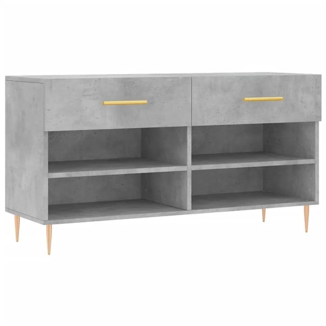 vidaXL Schuhbank Betongrau 102x35x55 cm Holzwerkstoff 829728