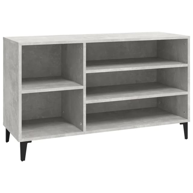 vidaXL Schuhregal Betongrau 102x36x60 cm Holzwerkstoff 819752