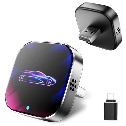 2-in-1 Carplay & Android Auto Wireless-adapter 2025, Android Auto Wifi-adapter 2,4 + 5,0 Ghz, Plug & Play, Stabile Bluetooth 5.0-verbindung, Usb-c/a, Kompatibel Mit Ios 10+ Und Android 11+ Smartphones