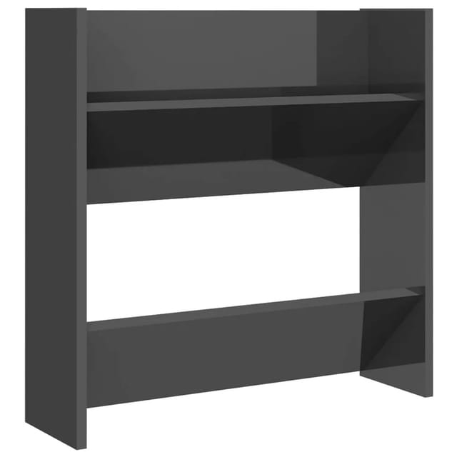 vidaXL Wand-Schuhschrank Hochglanz-Grau 60x18x60 cm Holzwerkstoff 806738