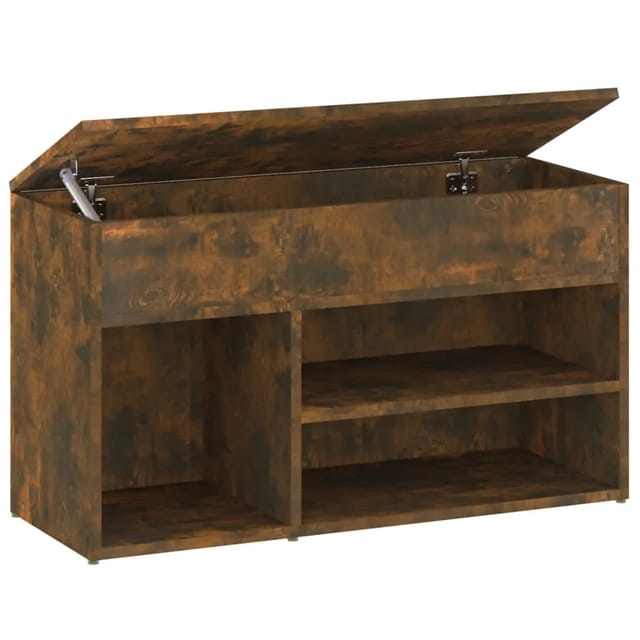 vidaXL Schuhbank Räuchereiche 80x30x45 cm Holzwerkstoff 816053