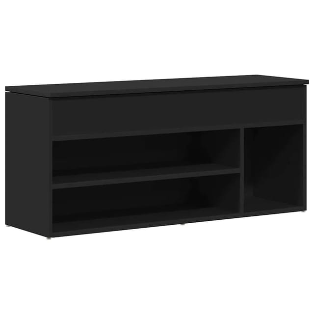 vidaXL Schuhbank Schwarz 102x30,5x45 cm Holzwerkstoff 862704