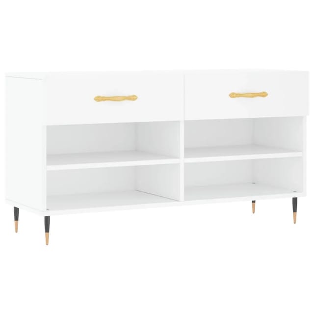 vidaXL Schuhbank Weiß 102x35x55 cm Holzwerkstoff 829716