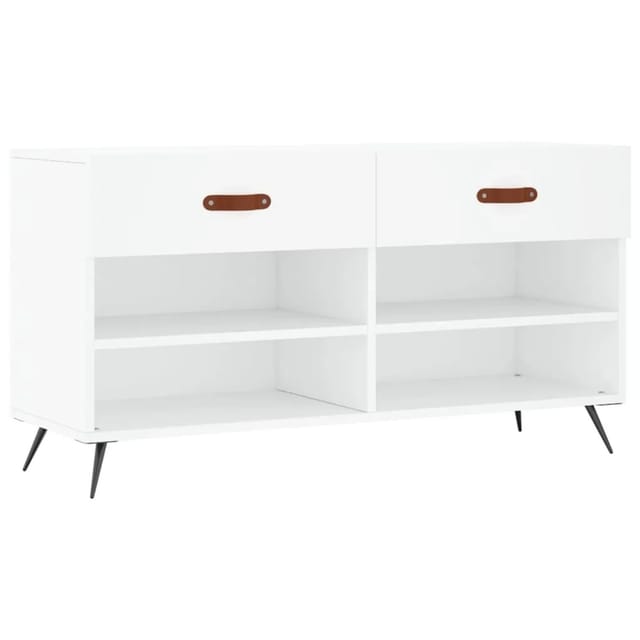 vidaXL Schuhbank Weiß 102x35x55 cm Holzwerkstoff 829708