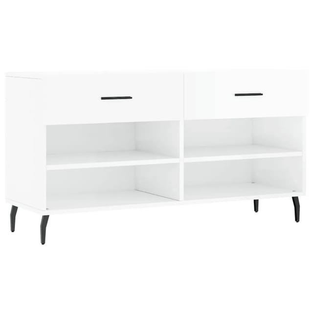 vidaXL Schuhbank Hochglanz-Weiß 102x35x55 cm Holzwerkstoff 829758
