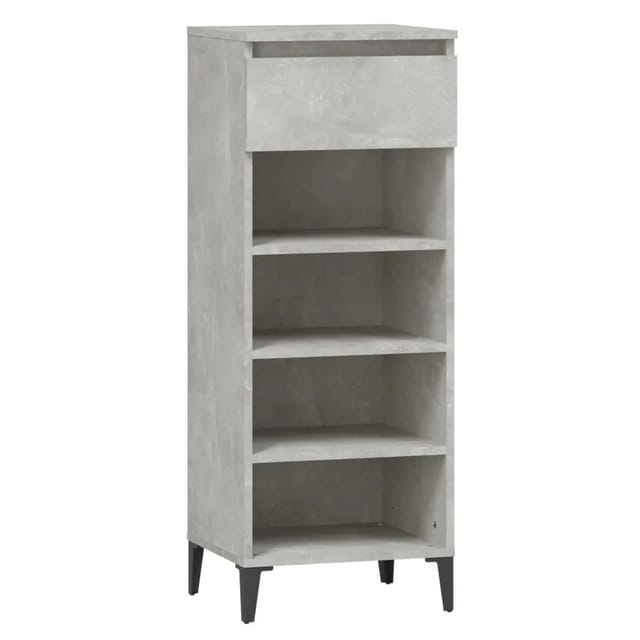 vidaXL Schuhregal Betongrau 40x36x105 cm Holzwerkstoff 819784