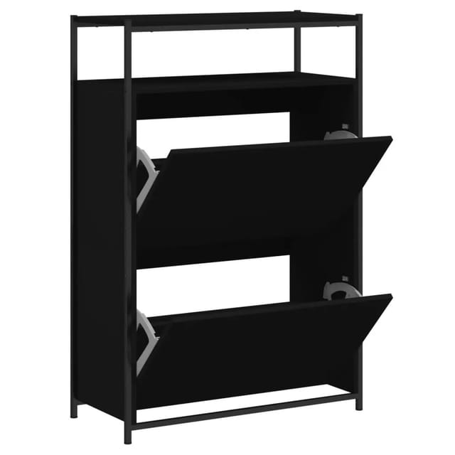 vidaXL Schuhschrank Schwarz 75x34x112 cm Holzwerkstoff 840034