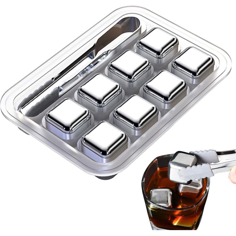 Edelstahl-eiswürfel, 8er-set, Wiederverwendbar, Für Whisky.