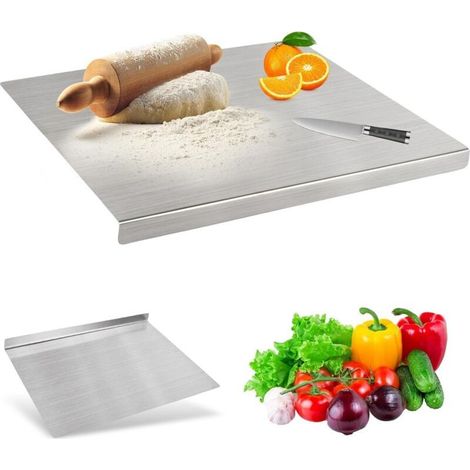 Schneidebrett Aus Edelstahl, 40 X 30 Cm – Umgebogener Rand Für Mehr Stabilität – Antibakteriell Und Leicht Zu Reinigen – Zum Kneten Und Schneiden