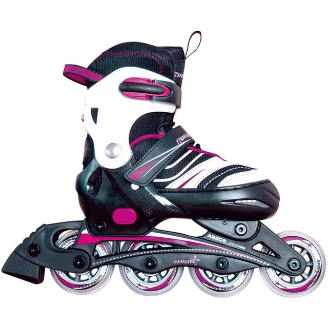 Muuwmi Kinderinliner Verstellbar Gr.37-40 ABEC 5 Rollengröße 72 x 22 mm GS-Geprüft Pink