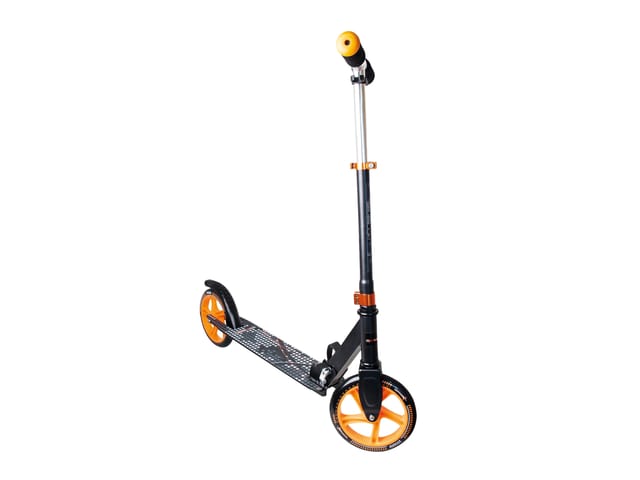 Muuwmi Aluminium Scooter Tretroller 200 mm ABEC 5 GS-Geprüft Höhenverstellbar Schwarz-Orange