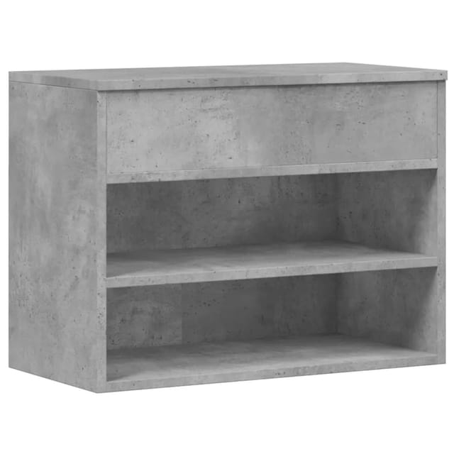 vidaXL Schuhbank Betongrau 60x30x45 cm Holzwerkstoff 808742