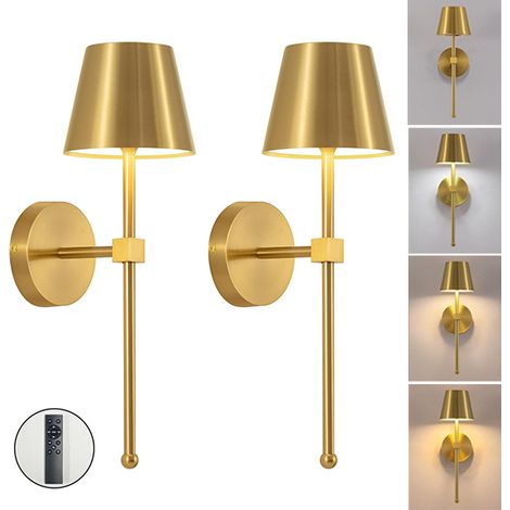 Kabellose Wandleuchte – 2 Wiederaufladbare Led-module – Dimmbares Licht, Mit Fernbedienung – Für Gemälde, Wohnzimmer, Schlafzimmer – Kompaktes Design