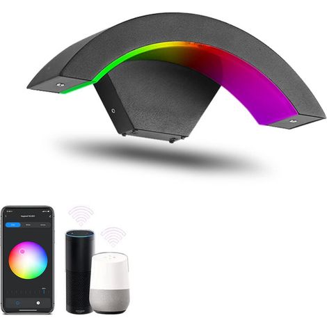 9-w-led-außenwandleuchte Mit Dimmfunktion, Intelligenter Rgb-farbänderung, Ip65 Wasserdicht Und App-steuerung