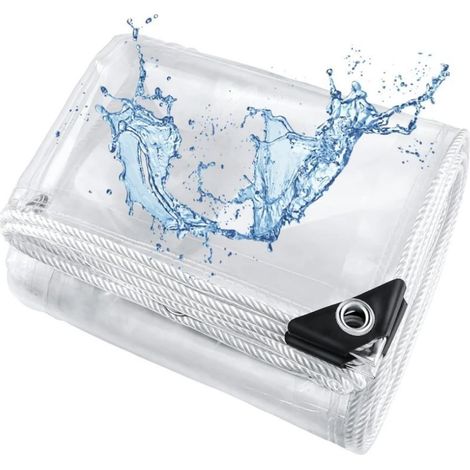 Wasserdichte, Transparente Pvc-plane Mit Ösen, Uv- Und Reißfest, Ideal Für Terrassen Und Gewächshäuser (1 M X 2 M)