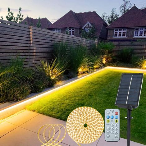M/10 Fuß Lange Solar-led-lichterkette Für Den Außenbereich, Wiederaufladbar, 8 Modi, Ip65 Wasserdicht, Für Weihnachtsdekoration (warmweißes Licht)