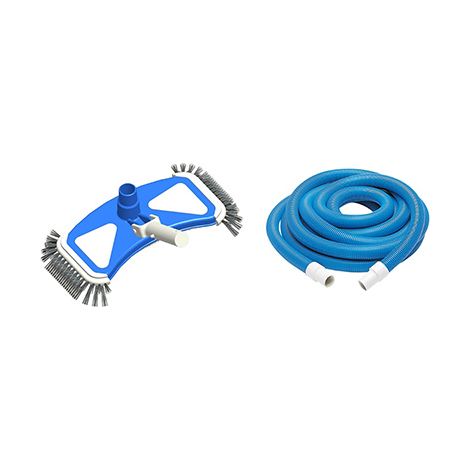 Spido – Poolpflege-set – Manueller Poolsauger Mit Edelstahlbürstenkopf Und 5 M Langem Schwimmschlauch – Kompatibel Mit Stangen Mit Ø 30 Mm Durchmesser