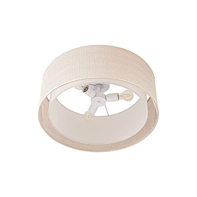 Lindby Deckenlampe Soula 10042084 Landhaus Vintage Rustikal in Creme 3-flammig E27 Wohnzimmerleuchte