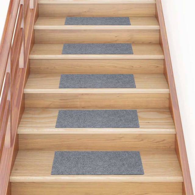 vidaXL Stufenmatten Selbstklebend 15 Stk 60x25 cm Hellgrau Rechteckig 326915