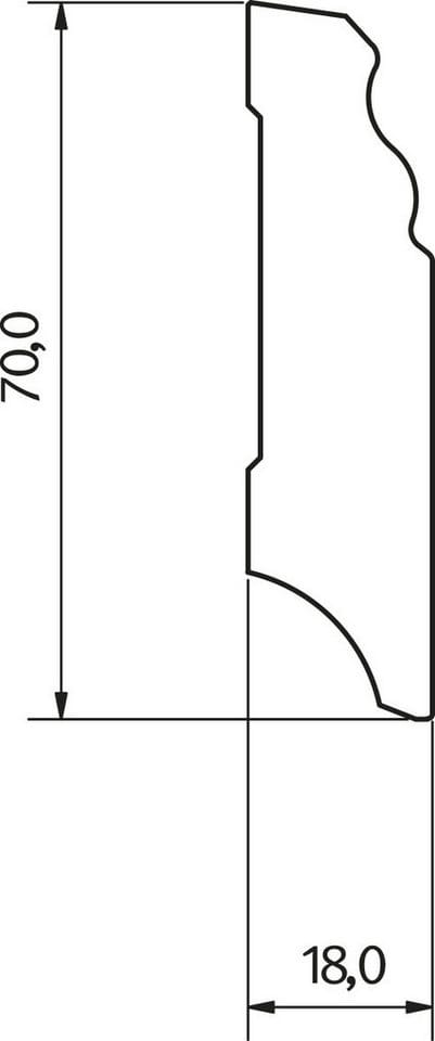 Egger Sockelleiste Hamburger Geschwungen 7 cm x 240 cm Weiß