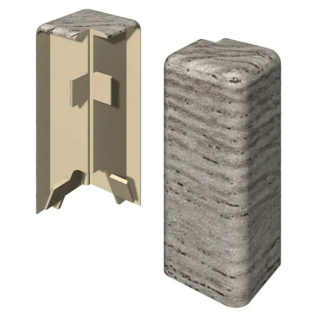 Egger Außenecke Kubisch 6 cm Eiche Silber 2 Stück