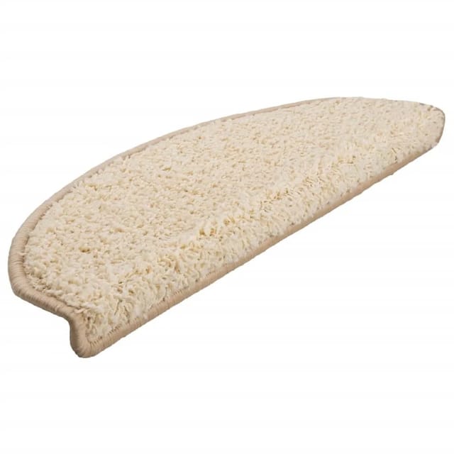 vidaXL Stufenmatten 10 Stk 65x21x4 cm Creme Halbrund Groß 149807