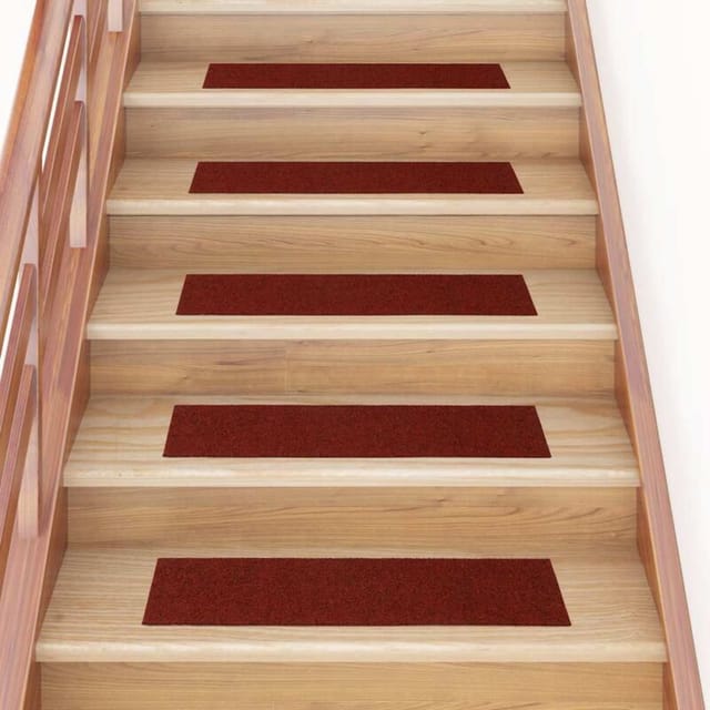 vidaXL Stufenmatten Selbstklebend 30 Stk 76x20 cm Bordeauxrot Rechteckig 3365725