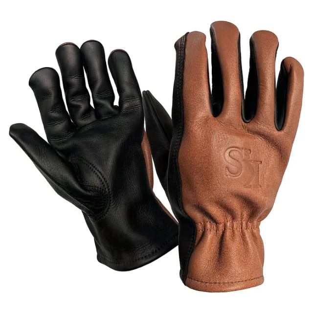 Kent & Stowe Leder-Handschuhe Sure & Soft Größe S Braun-Schwarz