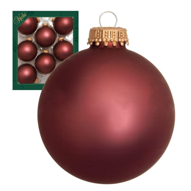 Krebs Glas Lauscha Weihnachtskugeln Hellbraun Matt Uni 8er-Set 7cm
