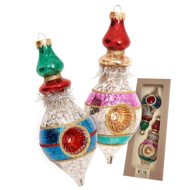 Krebs Glas Lauscha Baumschmuck Reflekorformen Nostalgie Mehrfarbig 14cm
