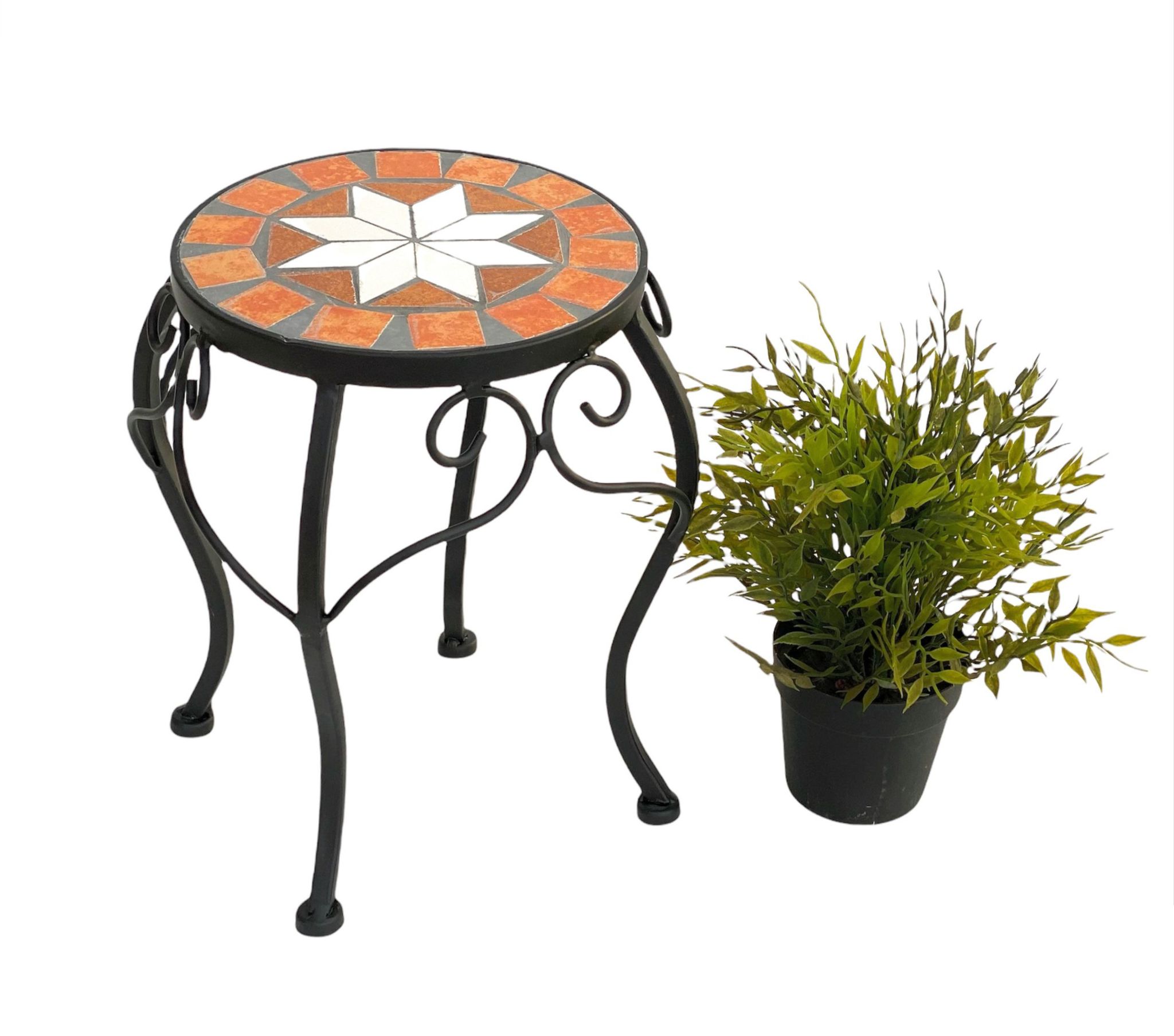 Dandibo - Blumenhocker Mosaik Rund 27 Cm Blumenständer 12014 Beistelltisch Pflanzenständer Mosaiktisch Klein