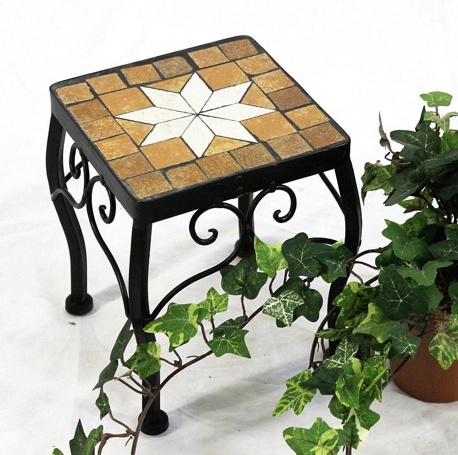 Dandibo Blumenhocker Mosaik Eckig 21 Cm Blumenständer 12015 Beistelltisch Pflanzenständer Mosaiktisch Klein