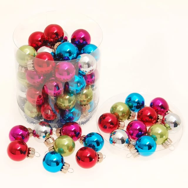 Krebs Glas Lauscha Weihnachtskugeln Mini Mehrfarbig 3cm