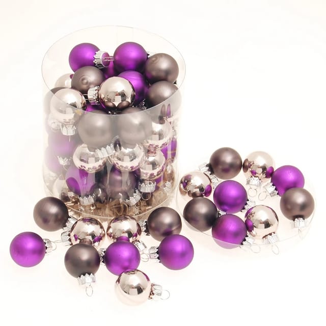Krebs Glas Lauscha Weihnachtskugeln Mini Violett 3cm