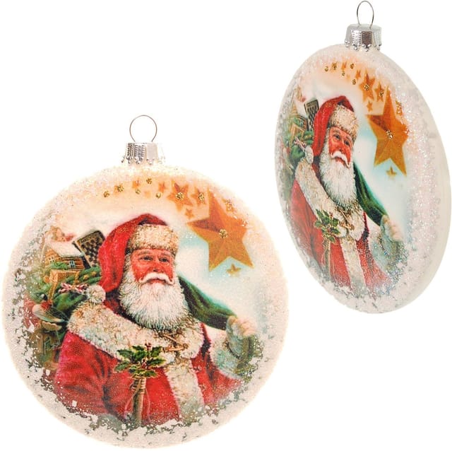Krebs Glas Lauscha Baumschmuck Taler Historisch Santa Mehrfarbig 10cm
