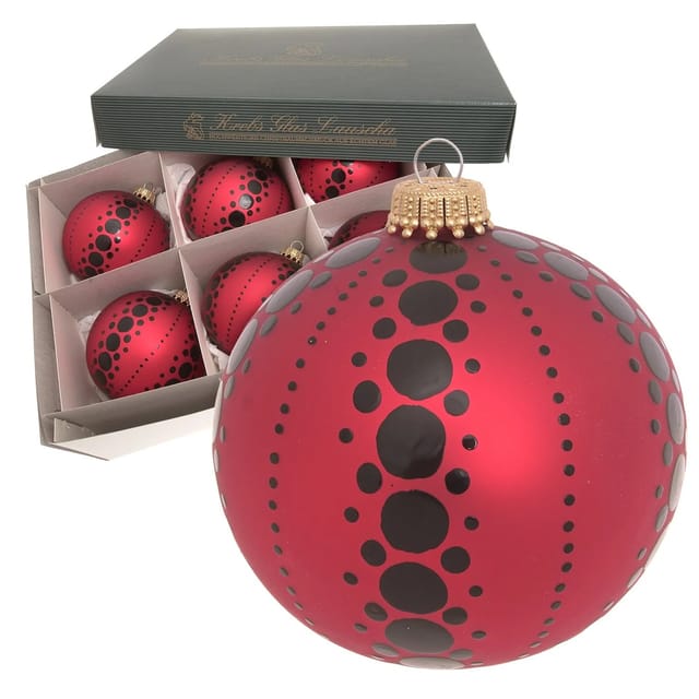Krebs Glas Lauscha Weihnachtskugeln Dot Christmas Rot 8cm