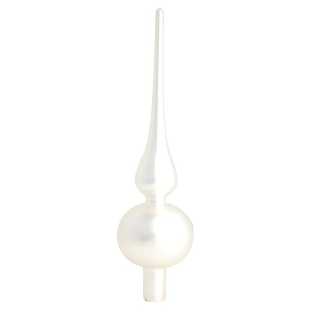 Krebs Glas Lauscha Baumspitze Uni-Design Matt Silberfarbig 23cm