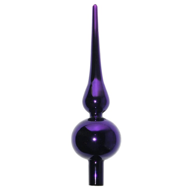 Krebs Glas Lauscha Baumspitze Uni-Design Glanz Violett 23cm