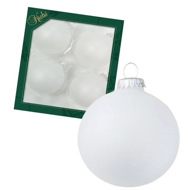 Krebs Glas Lauscha Weihnachtskugeln Frost Uni 4er-Set 8cm