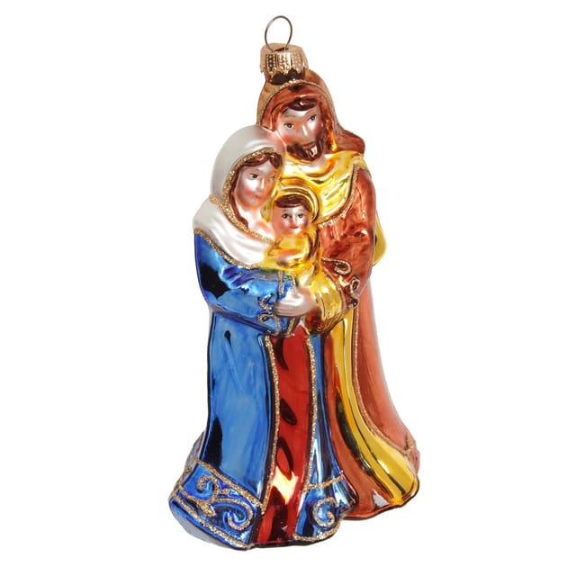 Krebs Glas Lauscha Baumschmuck Heilige Familie Mehrfarbig 15cm