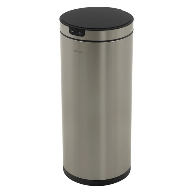 ML-Design Mülleimer mit Sensor 40L Rund Edelstahl Silber Automatisch