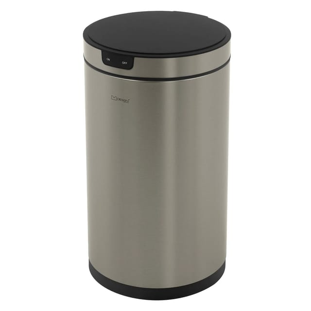 ML-Design Mülleimer mit Sensor 30L Rund Edelstahl Silber Automatisch