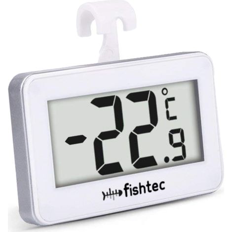 Fishtec – Kühlschrank- Und Gefrierschrankthermometer – Messbereich -19 Bis +50 °c – °c/°f-anzeige – Dreifaches Aufhängesystem – Abs