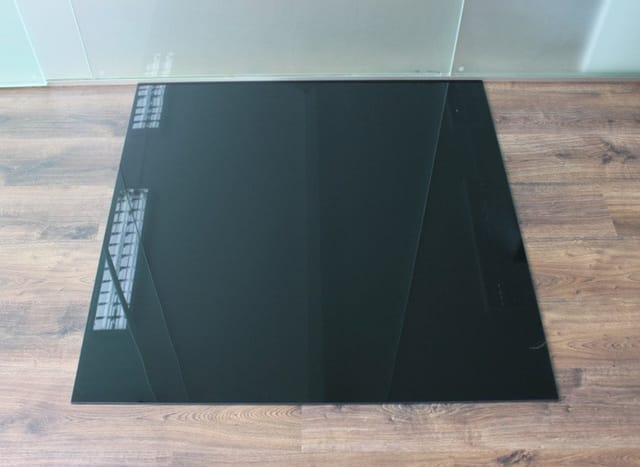 ECOfoxx Funkenschutzplatte Glasbodenplatte Rechteck 120x130cm Schwarz