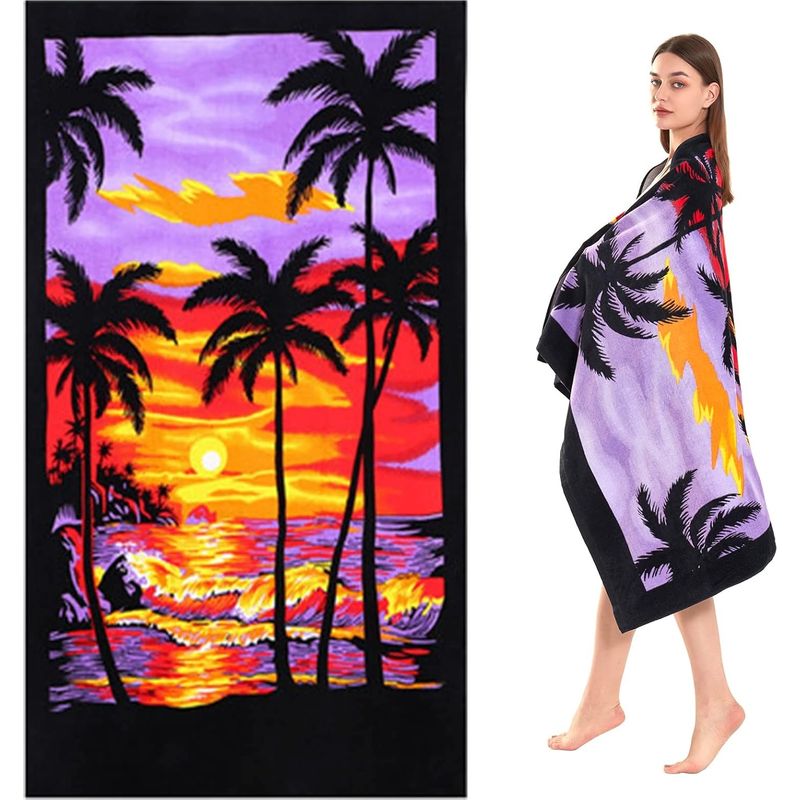 Strandtuch Aus Baumwolle, 80 X 160 Cm, Poolhandtuch, Hoch Saugfähig, Weich, Geeignet Für Erwachsene Männer