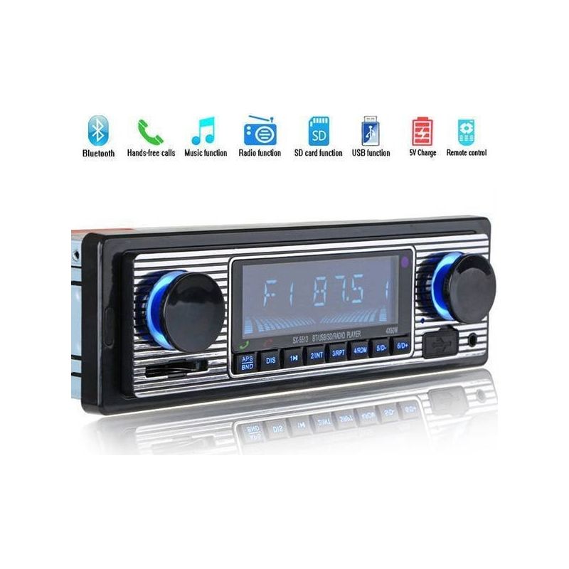 Modernes Bluetooth-autoradio Sx5513 Mit Usb-player Und Speicherkartensteckplatz (1 Stück)